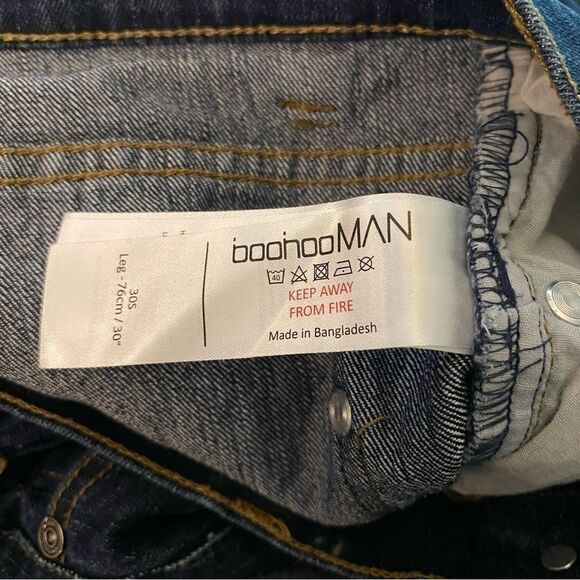 BoohooMAN Skinny Jeans Dark Wash Indigo 30S - Picture 4 of 4